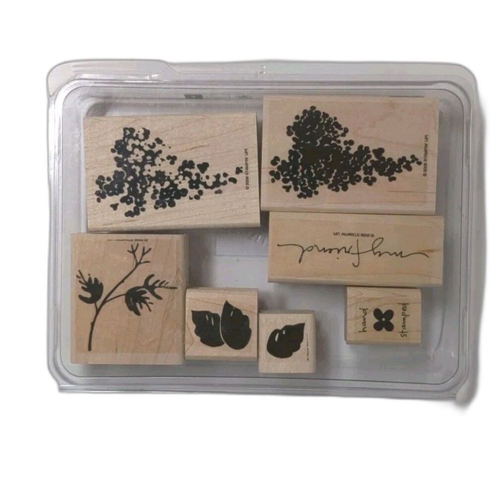 RETIRED Stampin' up Stamp Set - Blossoms Abound Mounted Packaged 7-Pieces Floral